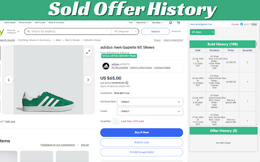 eBextractor - ebay Sold History Offer History - Average High Mid Low Price