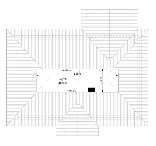 Dom na dębowej wariant B - Rzut strychu
