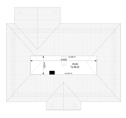 Dom na dębowej wariant B - Rzut strychu