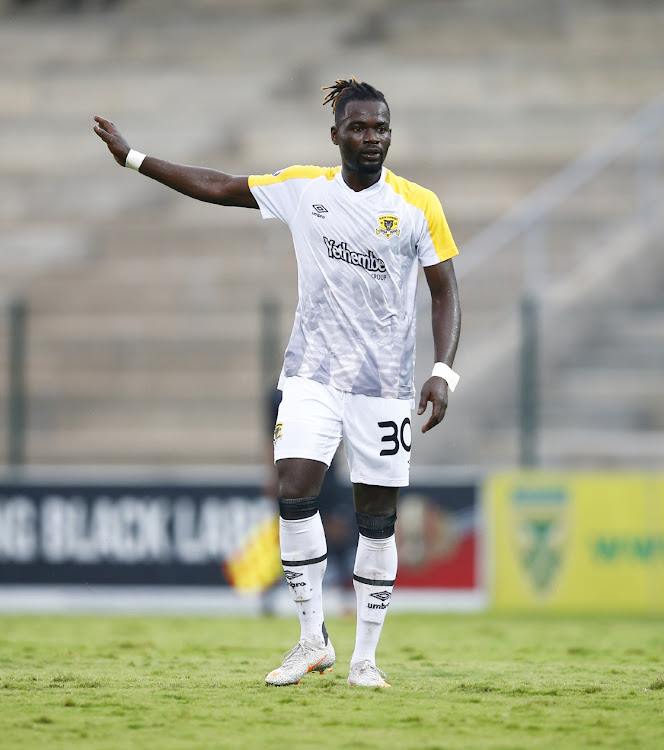 Mohammed Anas of Black Leopards during the DStv Premiership 2020/21 game between Golden Arrows and Black Leopards at Sugar Ray Xulu Stadium.