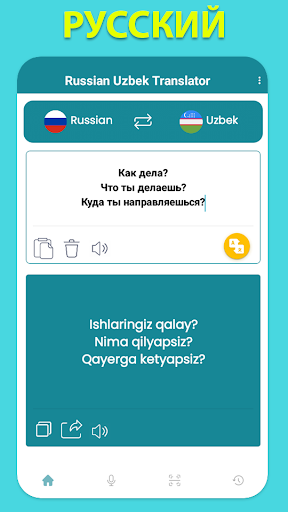 Screenshot Russian Uzbek Translator