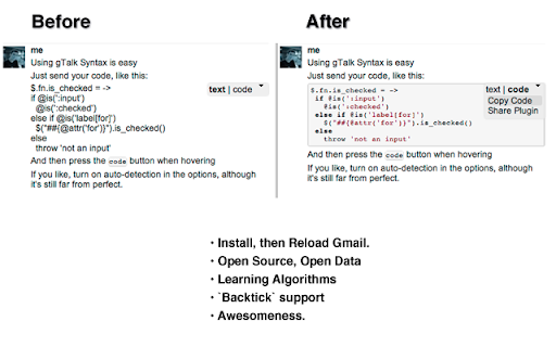 gTalk Syntax Highlighting