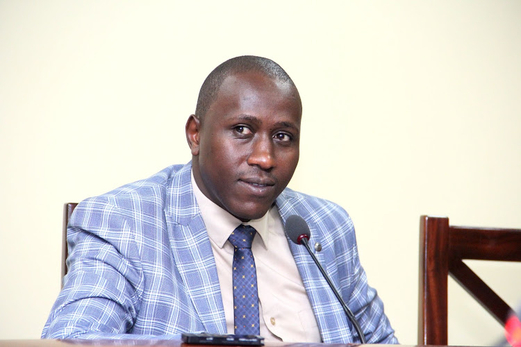 Nairobi county deputy director for Environment Lawrence Mwangi before the assembly's Environment committee on August 7, 2019.