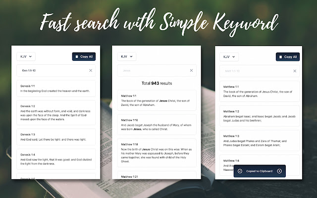 Bible Search chrome extension