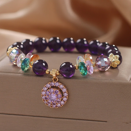 Title 3, Natural Amethyst Bracelet Female Fashion Good L...
