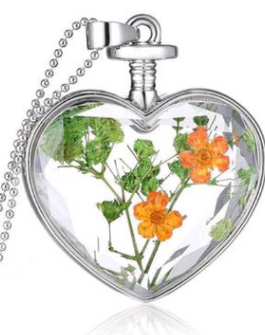Heart pendant crystal plant specime - 2