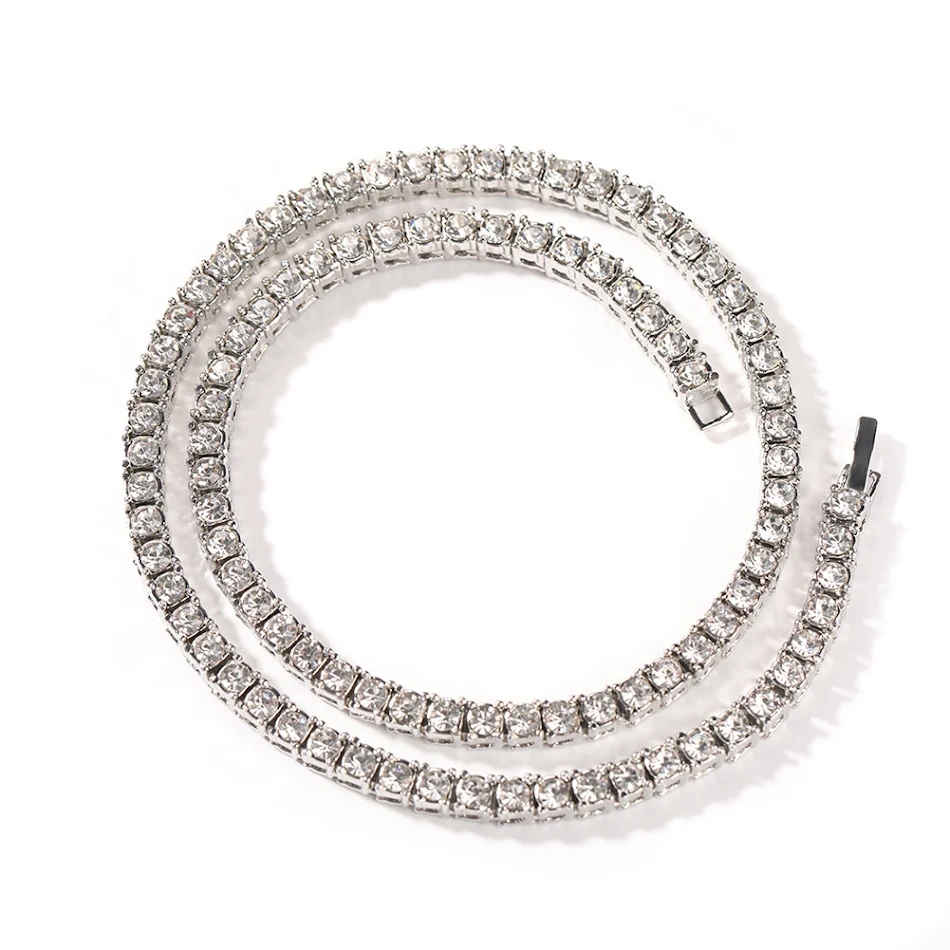 Hip-Hop Street Full Diamond Tennis Chain Ketting, een schitterende luxe sieraad voor jouw urban stijl, perfect voor een statement