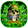 Thème de clavier Neon Green Weed Skull icon