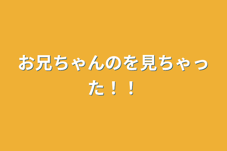 「お兄ちゃんのを見ちゃった！！」のメインビジュアル