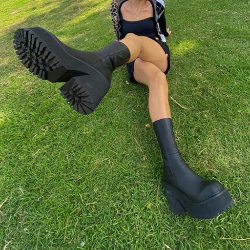 Title 7, Womens Platform Round Toe Side Zip Low Boots. ...