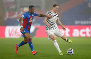 Manchester United's Nemanja Matic in action with Crystal Palace's Jordan Ayew.