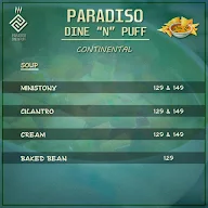 Paradiso menu 4