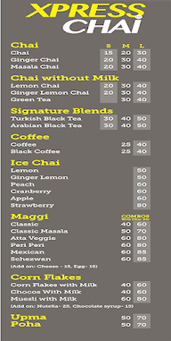 Xpress Chai menu 1