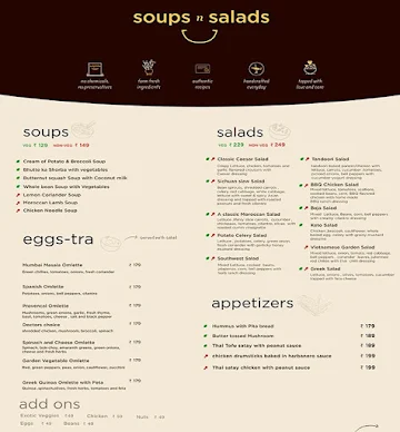 Soups n Salads menu 
