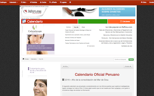 Navega por el Calendario del Perú