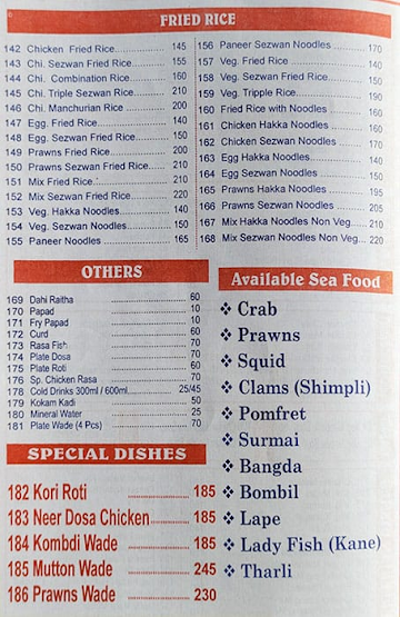 Hotel Kokan Swad menu 