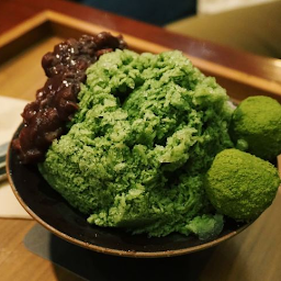 Matcha-Sweet Red Bean Shaved Ice