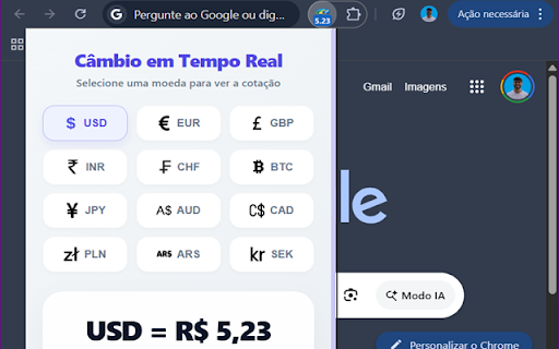 Câmbio em Tempo Real screenshot 1