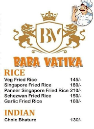 Baba Vatika menu 2