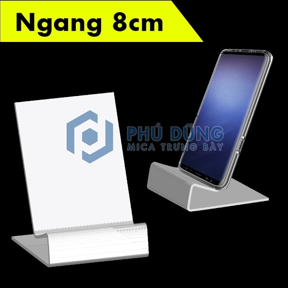 Kệ Mica Trắng Trưng Bày Điện Thoại (Ngang 8Cm)