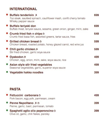 K - Kitchen menu 