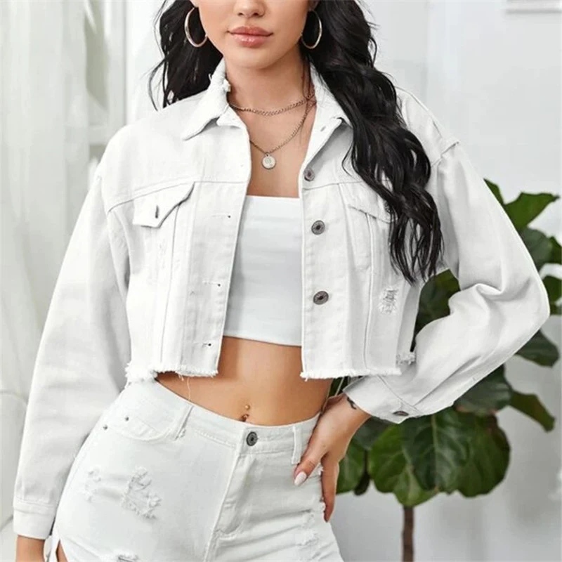 Chaleco de mezclilla para mujeres chaqueta de mezclilla corta
