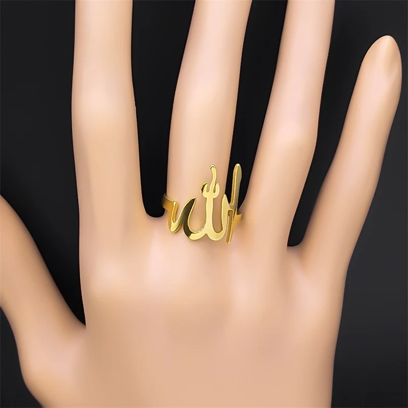 Anillo de acero inoxidable árabe nuevo Moda neutra Joyería elegante y versátil para hombres y mujeres Diseño moderno y duradero.