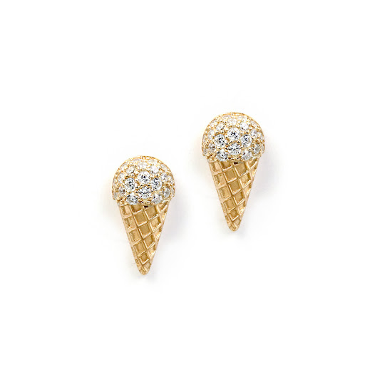 Title 4, Cute Ice Cream Earrings S925 Sterling Silver Go...