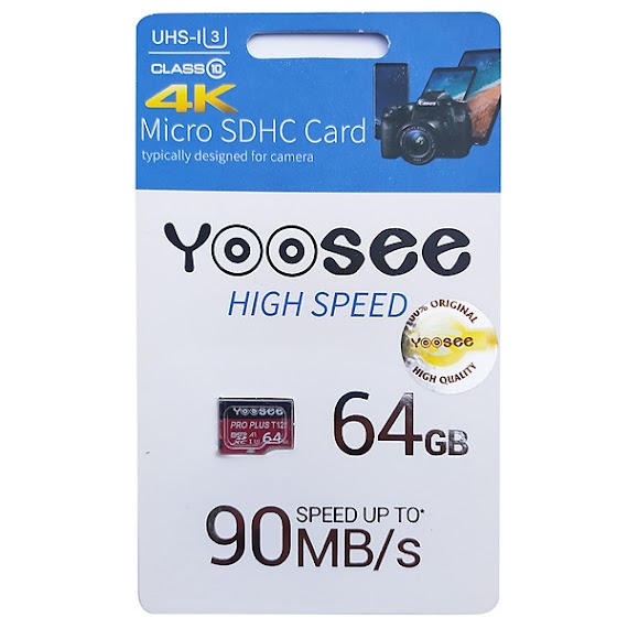 Thẻ Nhớ Có Box MicroSDHC Yoosee 64GB Màu Ngẫu Nhiên High Speed U3 - Chuyên Camera Và Điện Thoại - Hàng Nhập Khẩu