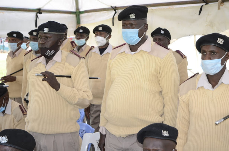 Chiefs and their assistants meeting Anti-FGM board at Narok Sadium on Friday, September 18.