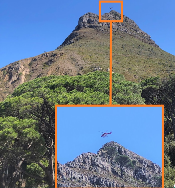 A helicopter was used to hoist the deceased hiker off Lion's Head.