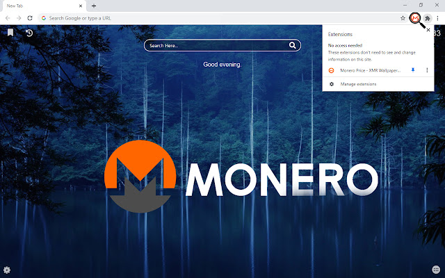 Monero Price - XMR Wallpaper New Tab