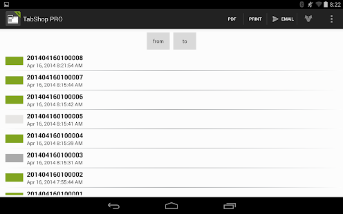 TabShop Point of Sale POS PRO Schermata