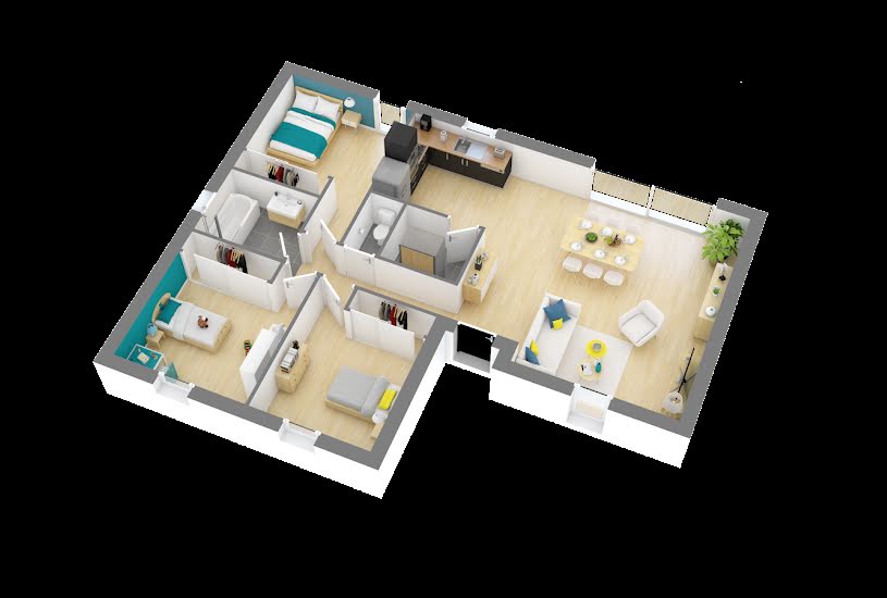  Vente Terrain + Maison - Terrain : 400m² - Maison : 83m² à Bourg-des-Comptes (35890) 