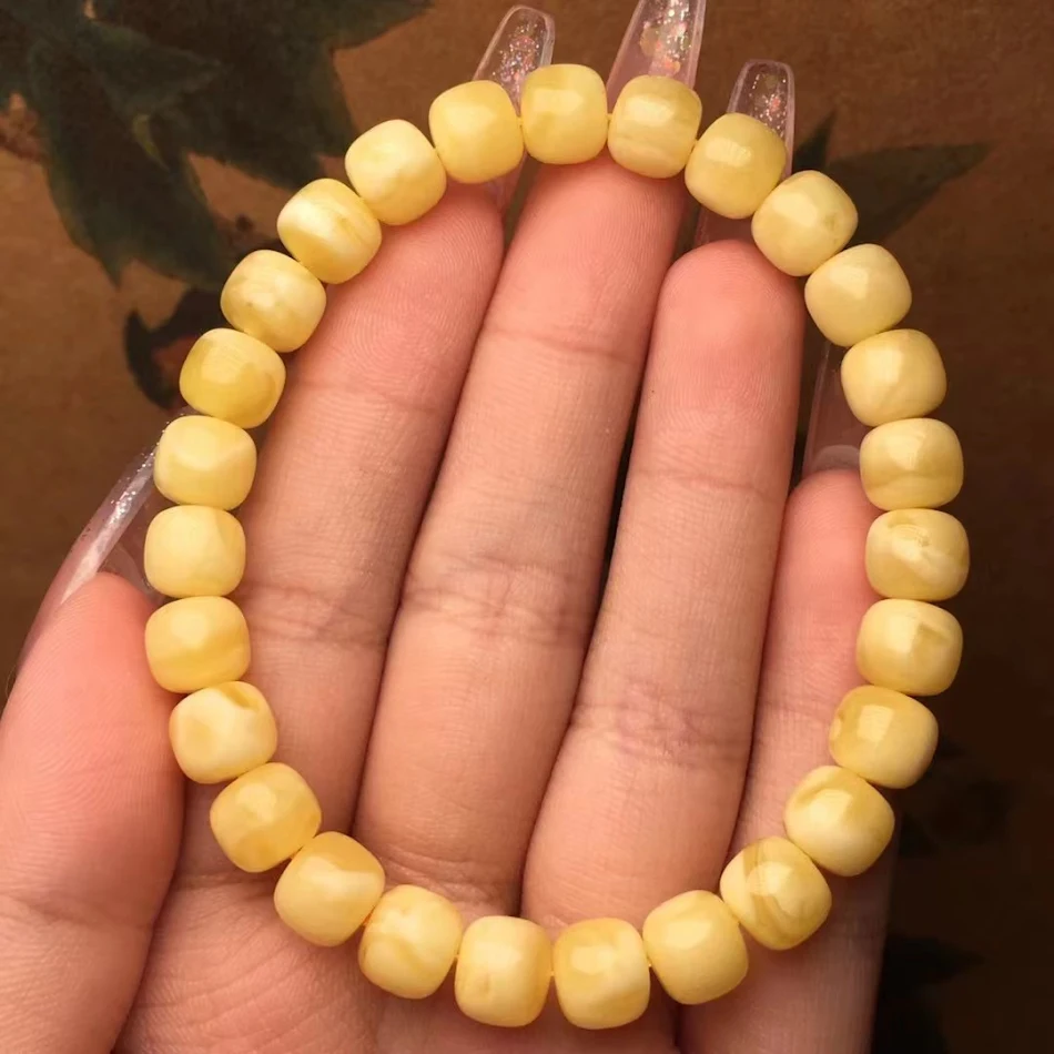 Natuurlijke Bijenwas Oude Gele Kip Vet Was Rijke en Volle Enkele Cirkel Armband Ambachten Accessoires Ornamenten.