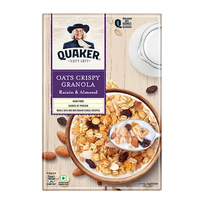 Quaker Oats Crispy Granola - Raisin & Almonds - 400 gm