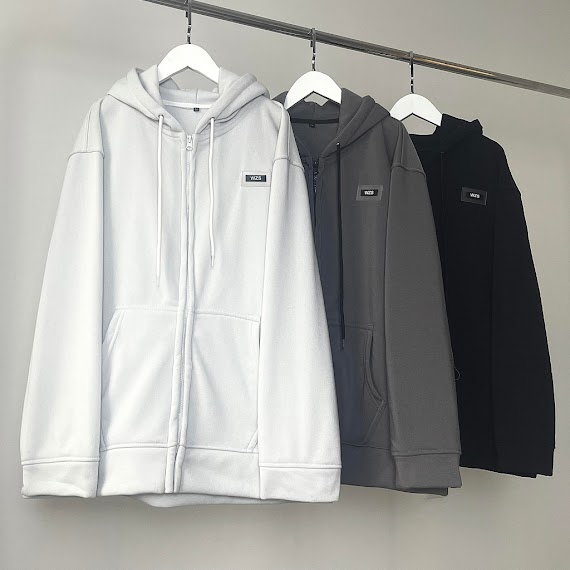 Áo Khoác Nỉ Zip Kéo Unisex Tag Nhựa Wzs