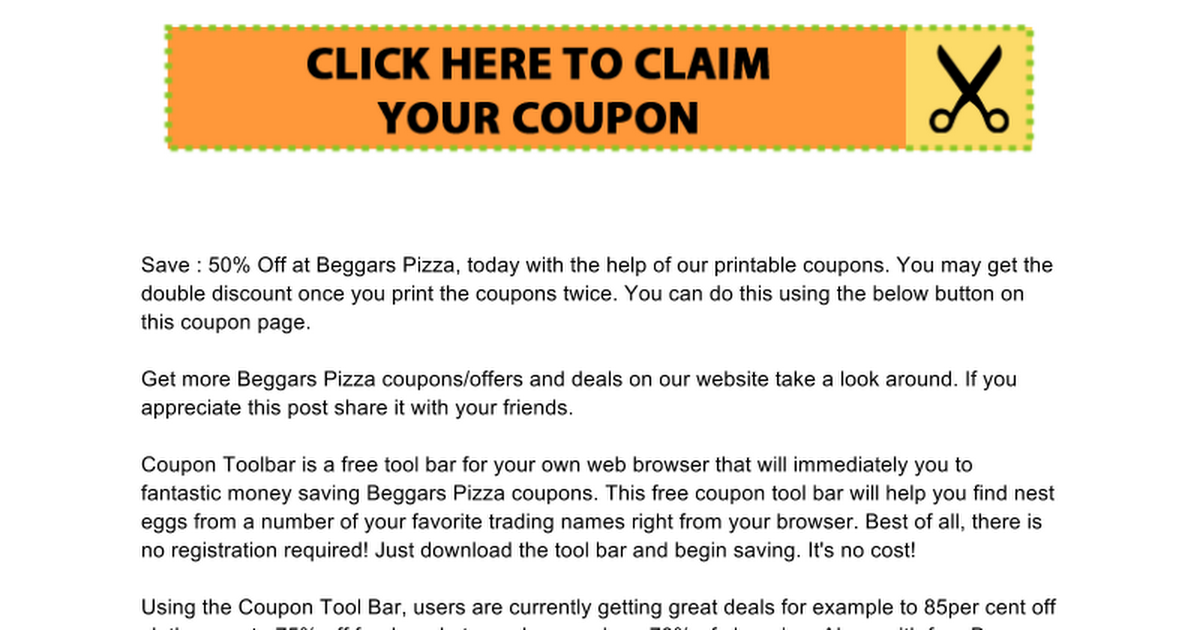 BEGGARS PIZZA COUPONS Google Docs