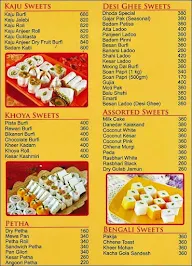 Om Sweets menu 1