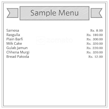 Saini Sweets menu 