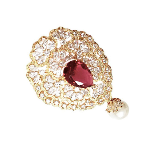 Title 2, Fashion Retro Exaggerated Geometric Zircon Cors...