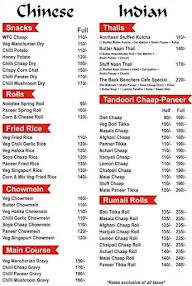 The Back Benchers Cafe menu 2