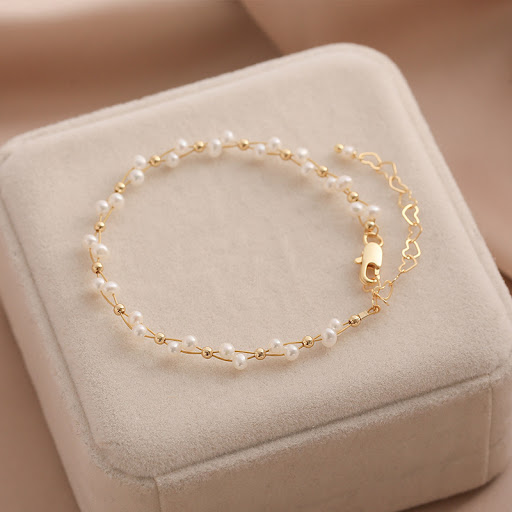 Title 3, Natural Freshwater Small Pearl Braided Bracelet...