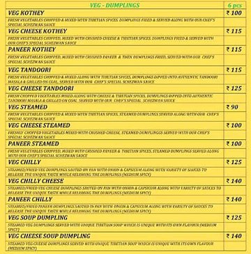 Dumpling Delights menu 