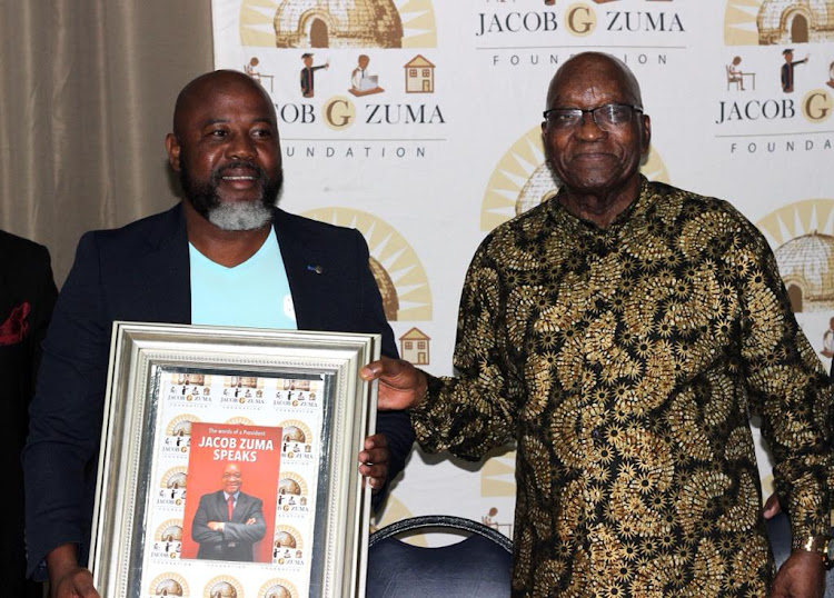 The highest bidder, Muzi Khumalo, with former president Jacob Zuma.