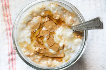 Overnight Crock Pot Oatmeal with Almond Butter and Honey