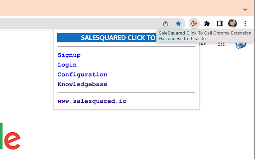 SaleSquared Click To Call Chrome Extension