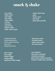 Snack & Shake menu 1