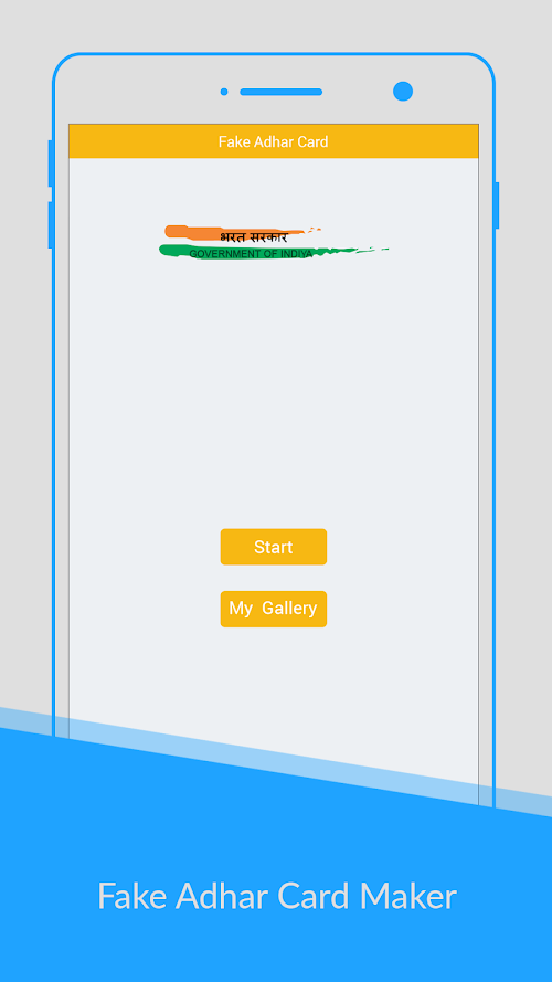 Android application Aadhaar Card Maker Prank screenshort