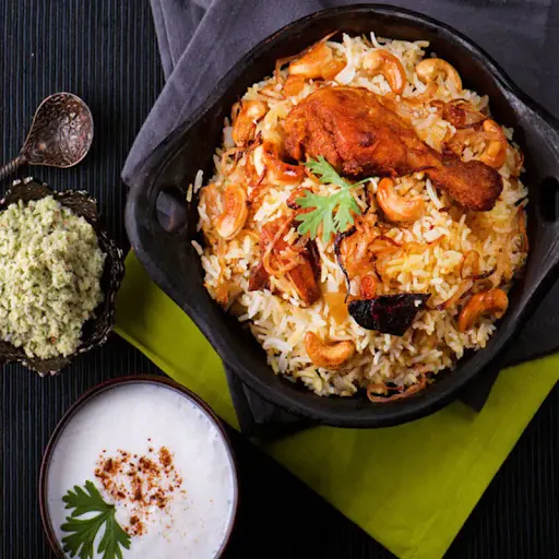 Chicken Biryani With Punjabi Kadai Murgh [2 Pieces]